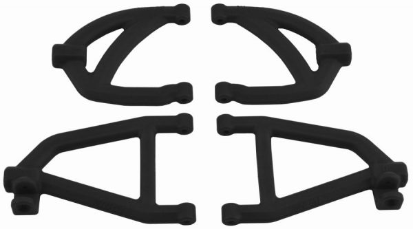 RPM80672 - Rear Upper and Lower A-Arm Set Black - 1/16 Slash 4x4 (And Others)
